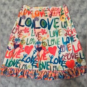 Natural Life “Love” Towel Wrap•Multicolor•
Ruffle Hem•Velcro•Size S/M •NWT